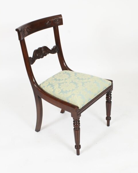 Antique 2.4m Flame Mahogany Dining Table, Comes with 10 Regency Chairs - Image 3