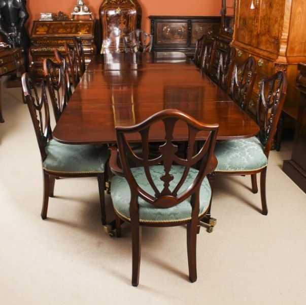 Antique 3.6m Regency Triple Pillar Dining Table