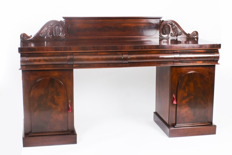 Antique Victorian Pedestal Sideboard - Image 5