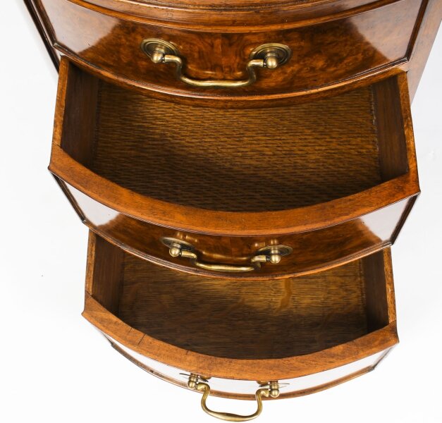 Vintage Burr Walnut Victorian Revival Kidney Desk - Image 3