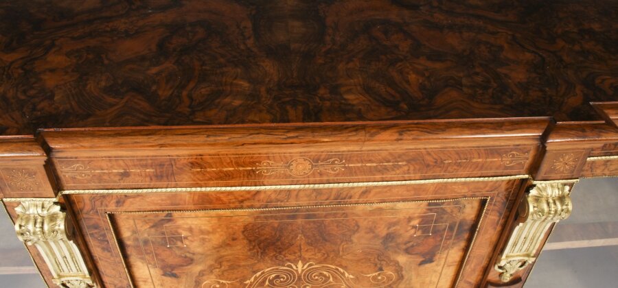 Antique Victorian Burr Walnut Sideboard - Image 4