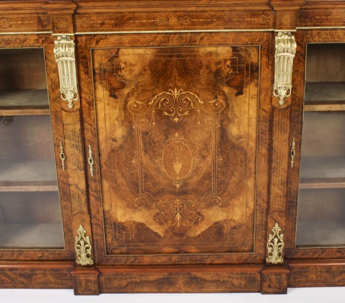 Antique Victorian Burr Walnut Sideboard - Image 3