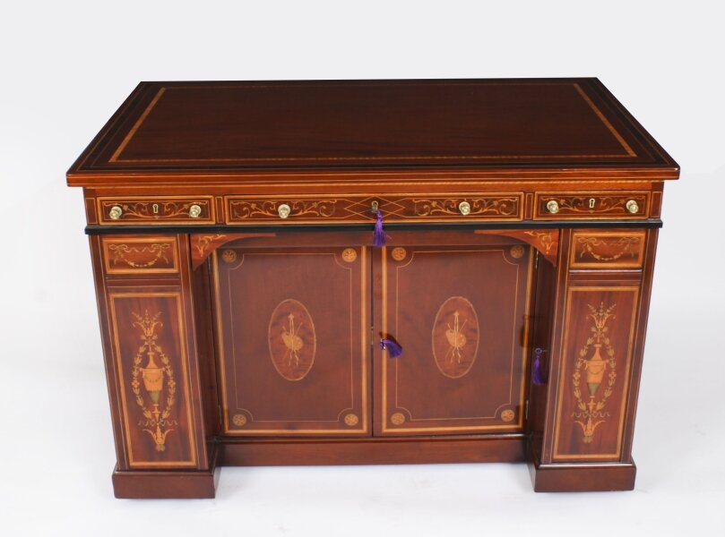 Antique Victorian Inlaid Mahogany Architects Drawing Desk - Image 3