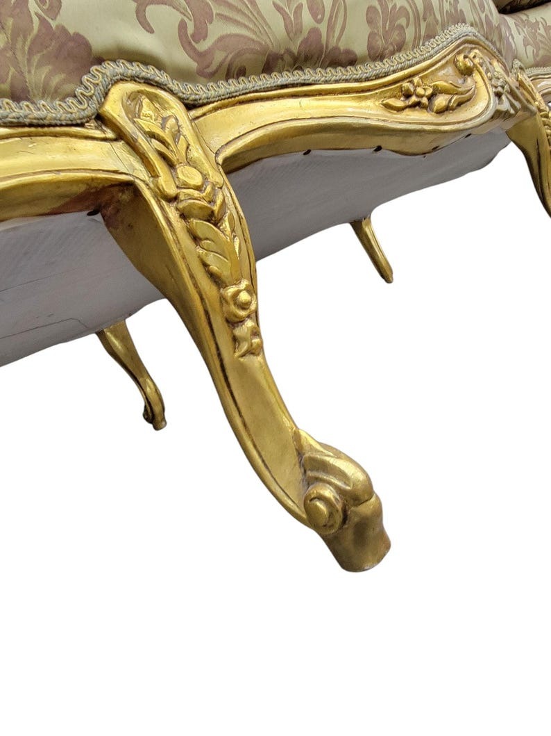 French Regency Carved Gilt Parlor Set, Circa 1900s - Image 7