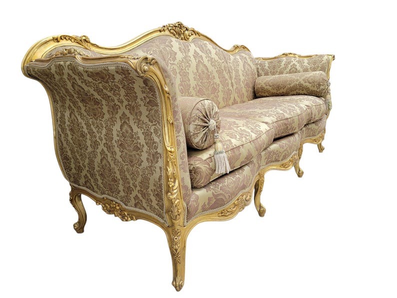 French Regency Carved Gilt Parlor Set, Circa 1900s - Image 8