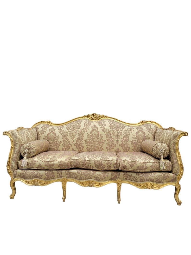 French Regency Carved Gilt Parlor Set, Circa 1900s - Image 10