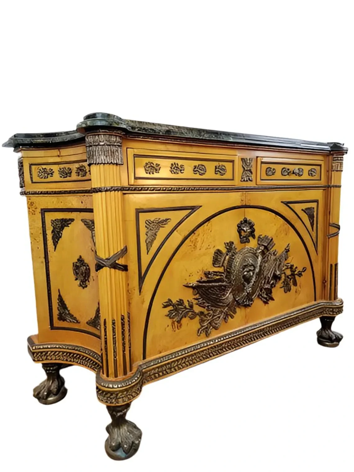 Vintage Louis XVI Style Bronze Ormolu Commode, 1950s - Image 4