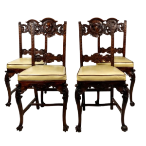 19th century Spanish Revival carved dining chairs for sale in Johannesburg